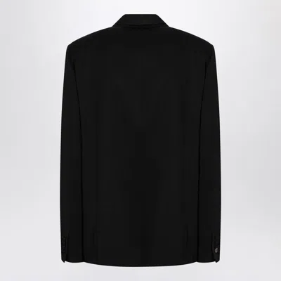 Gucci Black Double-breasted Wool Suit Men In Black