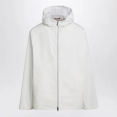 Gucci Cotton Web Hooded Drawstring Jacket In White