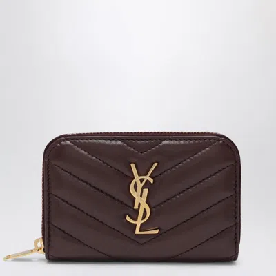 Saint Laurent Cassandre Wallet In Cabernet In Brown