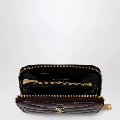 Saint Laurent Cassandre Wallet In Cabernet In Brown