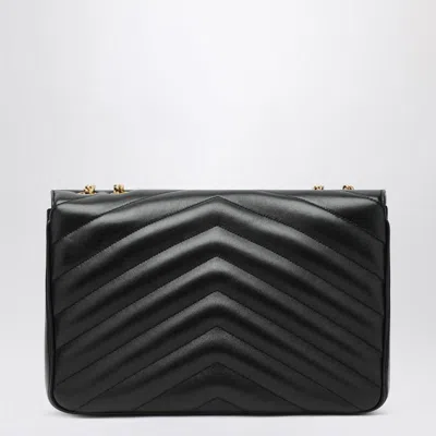 Saint Laurent Black Nappa Leather Large Loulou Shoulder Bag In Black