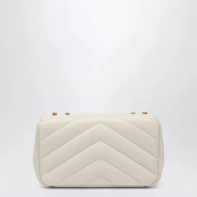 Saint Laurent Loulou Small Quilted Leather Shoulder Bag In White