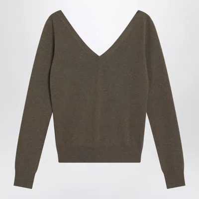 Saint Laurent Khaki Sweater In Green
