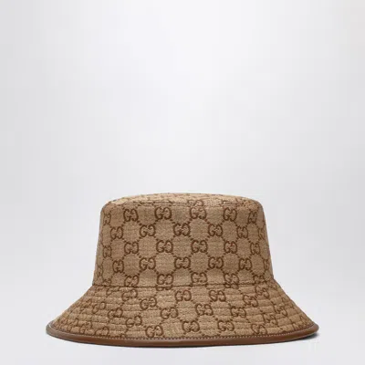 Gucci Wide Brim Stitched Detailing Hat In Brown