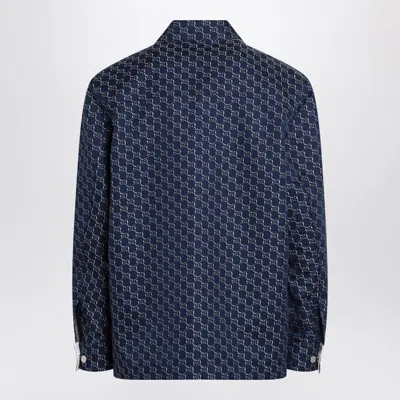 Gucci Gg Shadow-jacquard Cotton Jacket In Blue