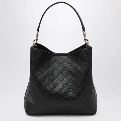 Gucci Women Medium Gg Emblem Bucket Bag In Black