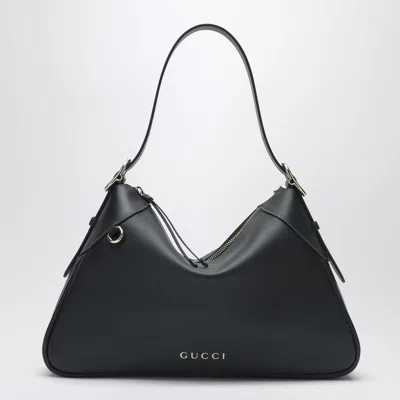 Gucci Large Gg Embossed Leather Tote Bag In Black