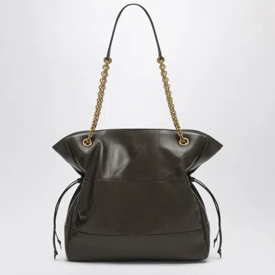 Saint Laurent Brown Leather Shopping Bag Jamie In Green