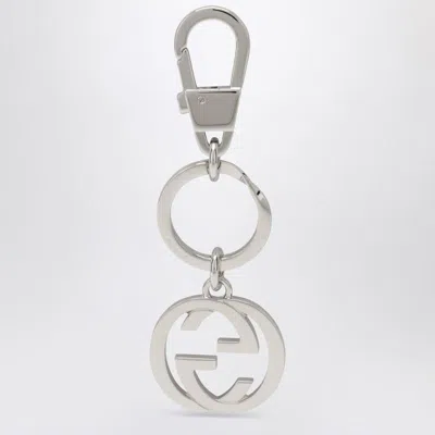 Gucci Gg Keychain In Silver Metal In Metallic