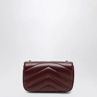 Saint Laurent Mini Lou Lou Quilted Leather Crossbody Bag In Burgundy