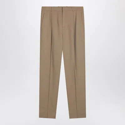 Saint Laurent Pressed-crease Trousers In Brown