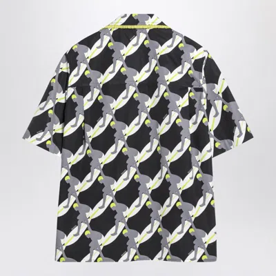 Gucci Printed Light Cotton Poplin Shirt In Black