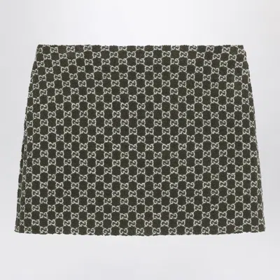 Gucci Gg Pattern Mini Skirt In Green