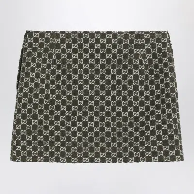Gucci Gg Pattern Mini Skirt In Green