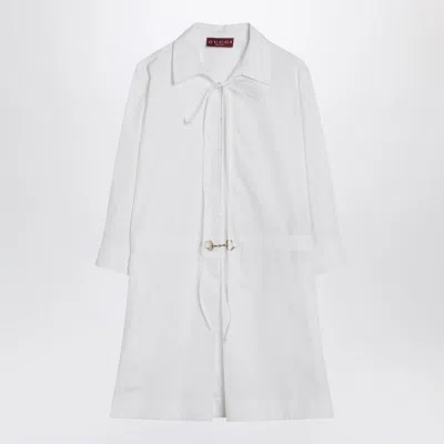 Gucci Cotton Poplin Shirt Dress With Embroidery In White