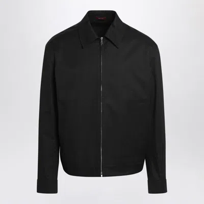 Gucci Twill Jacket With Web Detail In Black