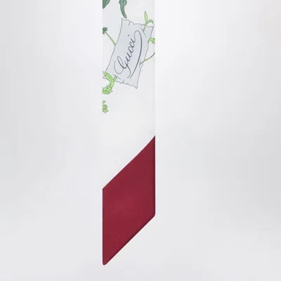 Gucci Thin Scarf In Multicolour Printed Silk Women In White