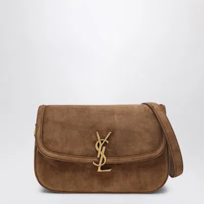 Saint Laurent Solferino Suede Leather Shoulder Bag In Brown
