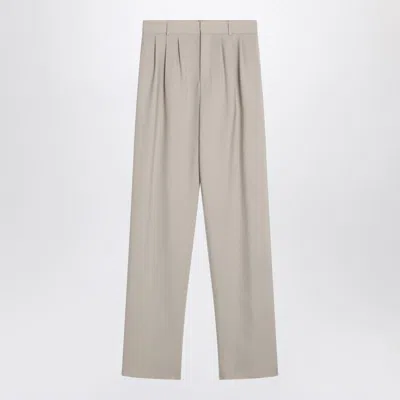 Saint Laurent Beige Wool Trousers In Neutral