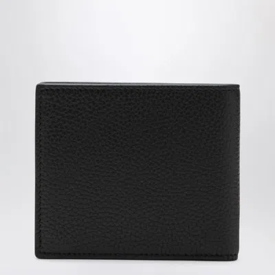 Gucci Black Bi-fold Wallet In Grained Leather Men In Black