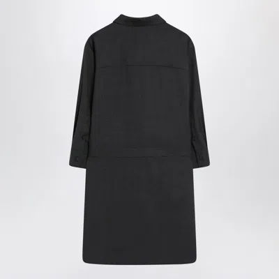 Gucci Grey Shirt Dress In Wool Women In Black