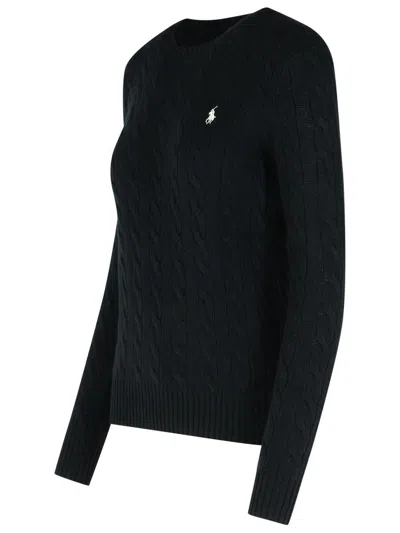 Polo Ralph Lauren 'julianna' Black Wool Blend Sweater In Black