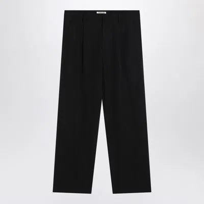 Auralee Belt-loop Casual Pants In Black
