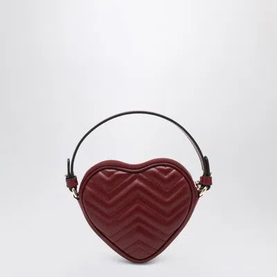 Gucci Heart-shaped Gg Marmont Mini Bag Rosso Ancora In Red