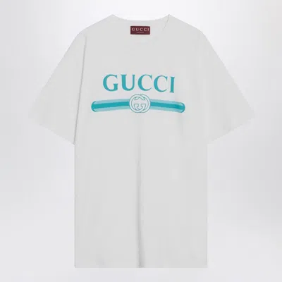 Gucci Logo Short Sleeve Crew Neck T-shirt In White