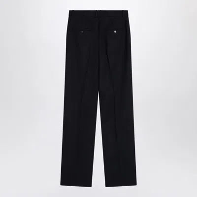 Saint Laurent Wool Straight-leg Pants In Black