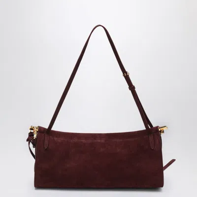 Alaïa Le Click East West Medium Bag In Garnet Nubuck In Red