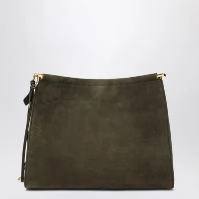Alaïa Alaia Le Click Medium Square Khaki Nubuck Bag Women In Green