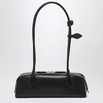 Alaïa Le Teckel Small Grained Leather Shoulder Bag In Black