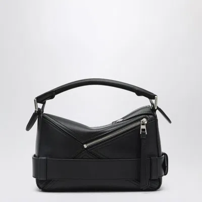 Loewe Puzzle Biker Small Belted Leather Tote In Black