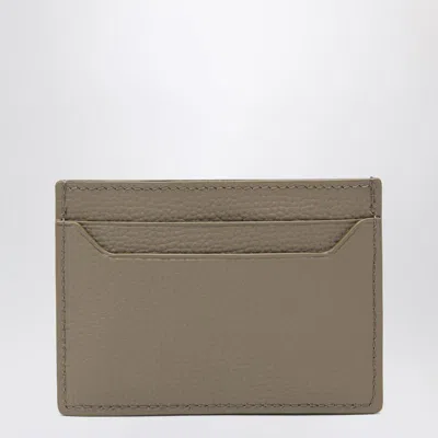 Loewe Anagram Leather Card Holder In Taupe In Brown
