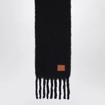 Loewe Anagram Patch Mohair And Wool Scarf In Black