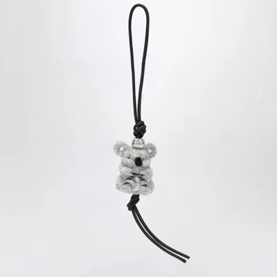 Loewe Koala Pendant In Felt And Leather Women In Black