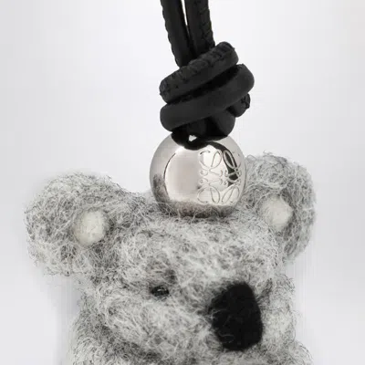 Loewe Koala Pendant In Felt And Leather Women In Black