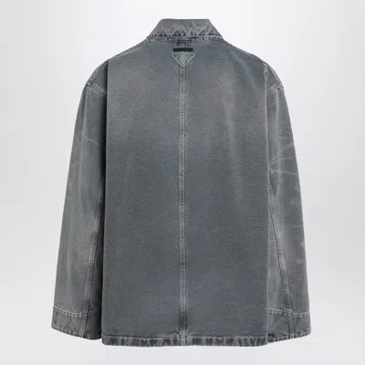 Prada Jacke Im Distressed-look In Gray