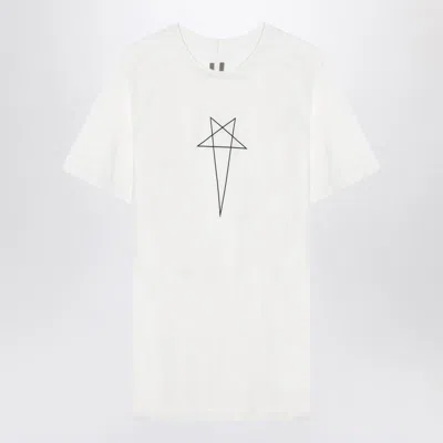 Rick Owens Drkshdw Graphic Print Loose Fit Short Sleeve Top In White