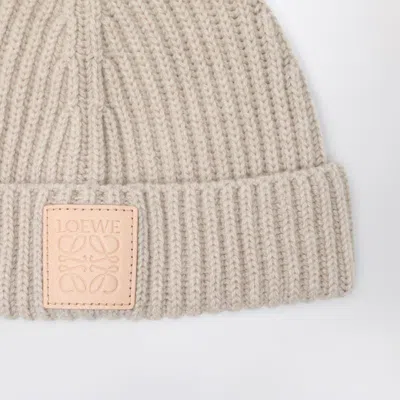Loewe Light Beige Cashmere Beanie Women In Neutral