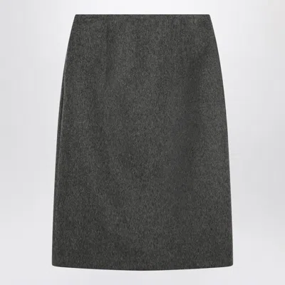 Prada Wool Skirt With Front Slit In Orange