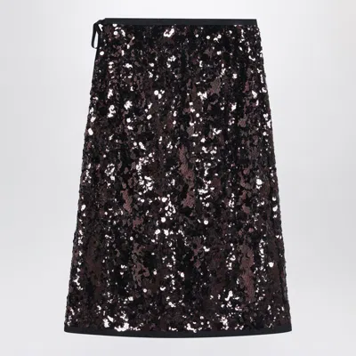 Prada Plum-coloured Sequined Skirt Women In Purple