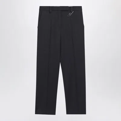Prada Safety Pin Wool Tailored Pants In Gray