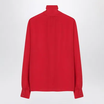 Prada Blouse With Scarf In Red