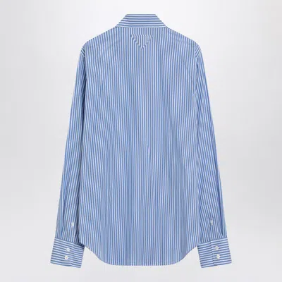 Prada Poplin Shirt With Rhinestone Detail In Blue