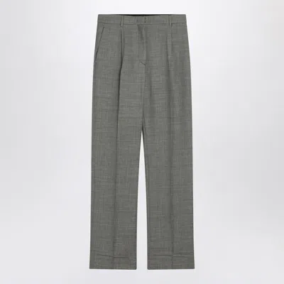 Prada Wide Grey Trousers In Wool Women In Orange