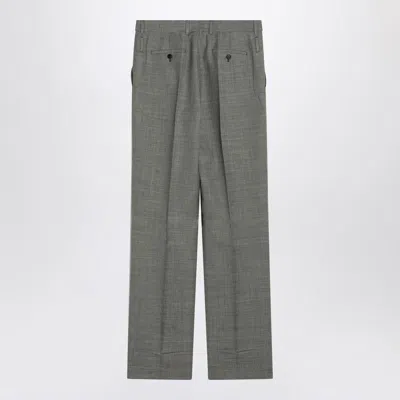 Prada Wide Grey Trousers In Wool Women In Orange
