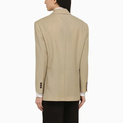 Prada Rope-coloured Single-breasted Jacket In Wool And Mohair In Multi