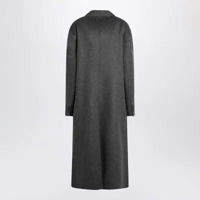 Prada Grey Double-breasted Wool And Cashmere Coat Women In Orange